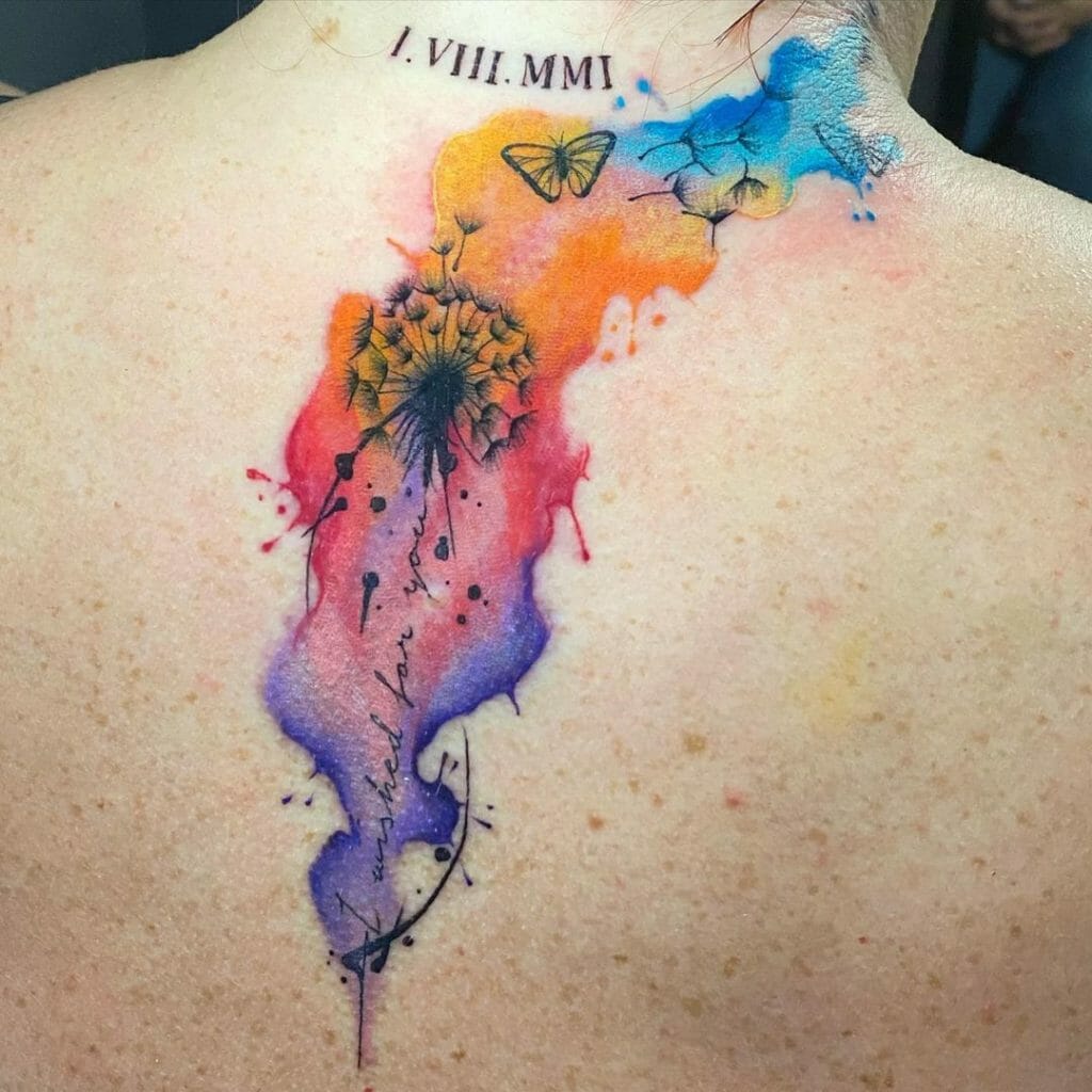 Watercolour Dandelion Tattoo