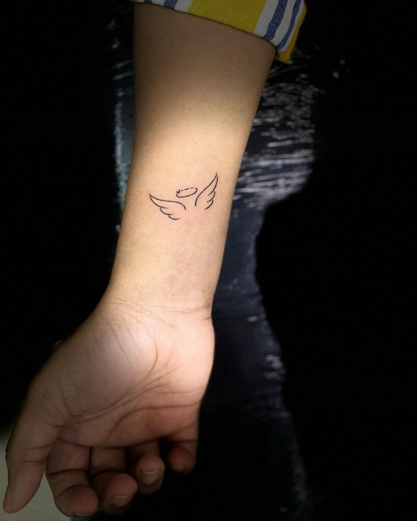 Wrist Angel Wings Tattoo