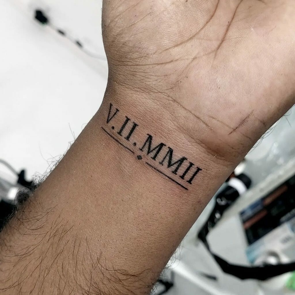 Wrist Tattoo With Roman Numerals ideas