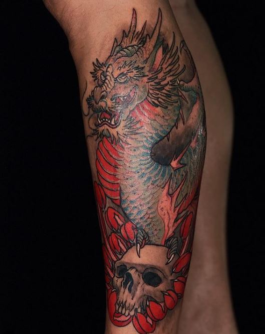 dragon sleeve tattoo