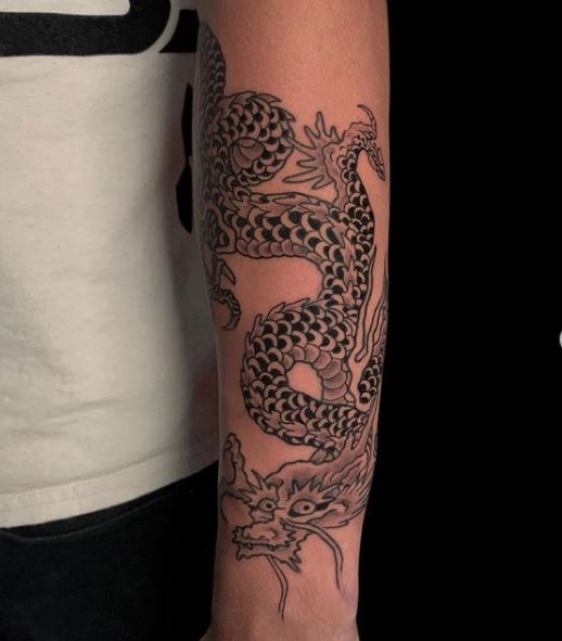 dragon sleeve tattoo