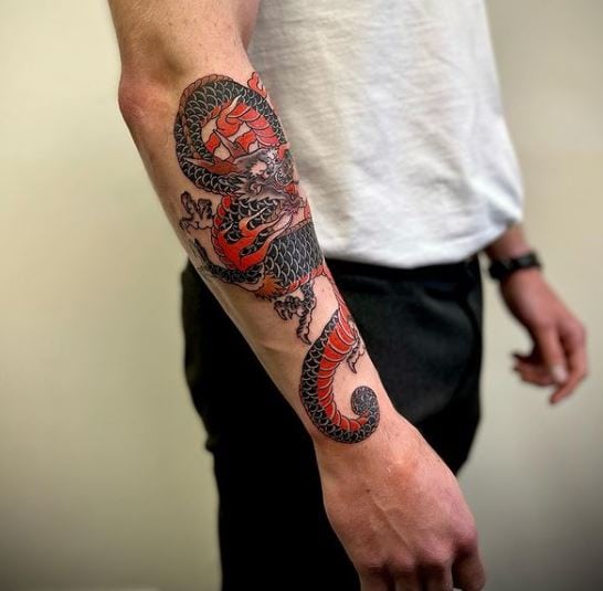 dragon sleeve tattoo