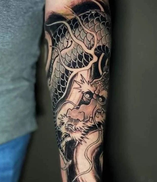 dragon sleeve tattoo