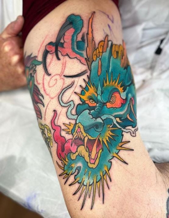 dragon sleeve tattoo