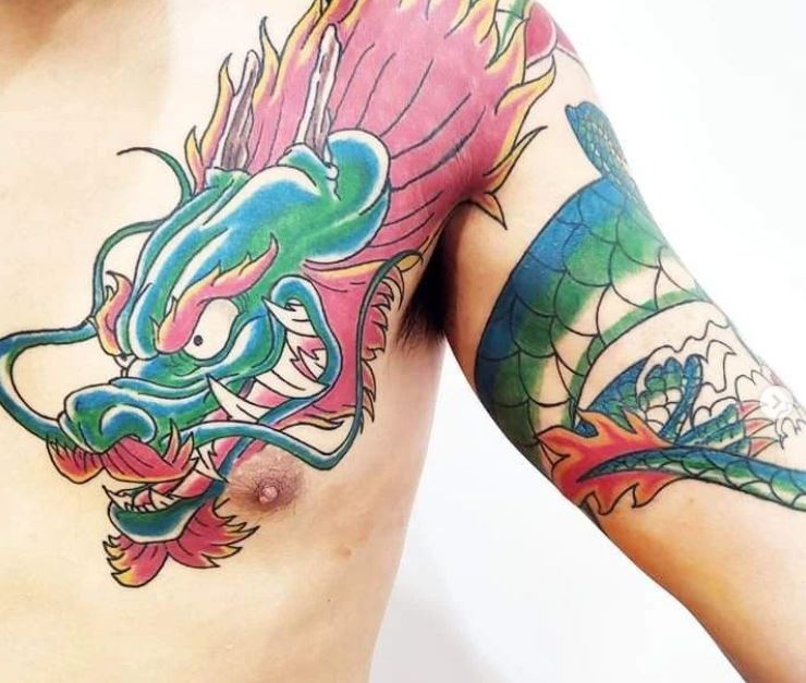 dragon sleeve tattoo