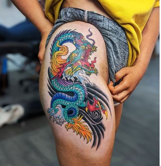 dragon sleeve tattoo