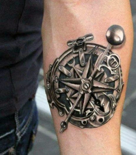 compass rose arm tattoo