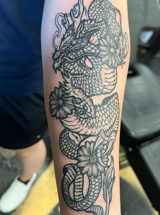 dragon sleeve tattoo