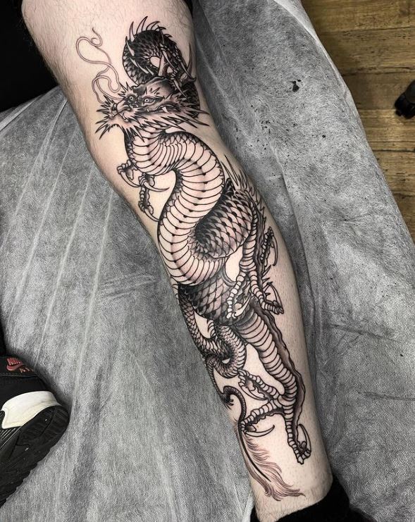 dragon sleeve tattoo