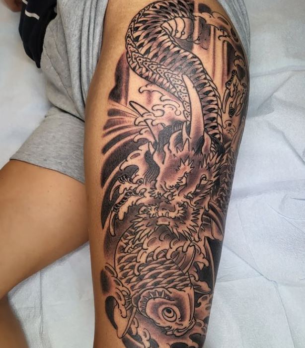 dragon sleeve tattoo