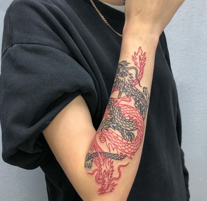 dragon sleeve tattoo