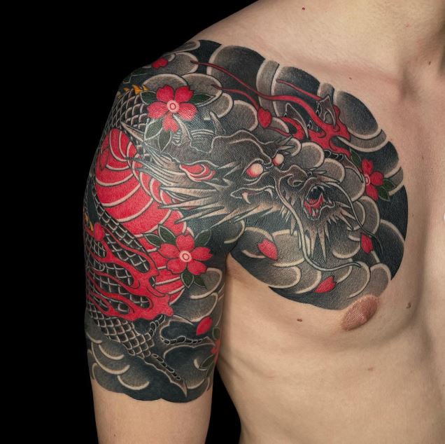 dragon sleeve tattoo