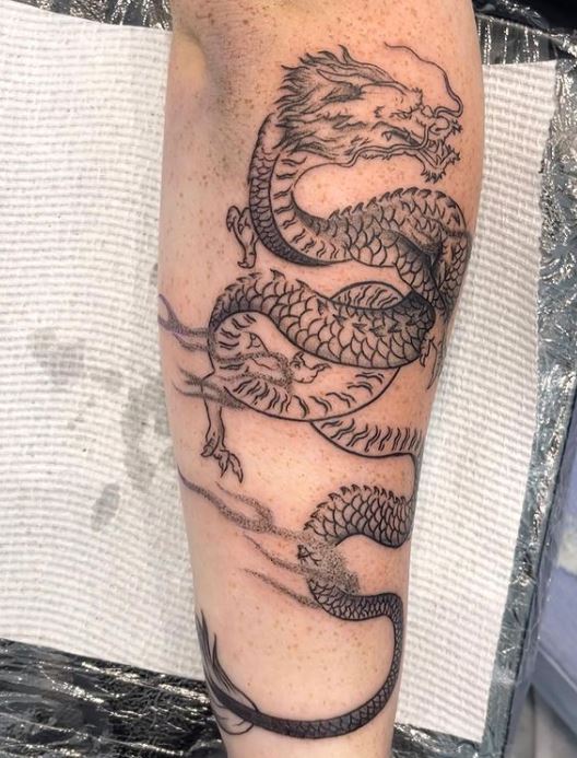 dragon sleeve tattoo