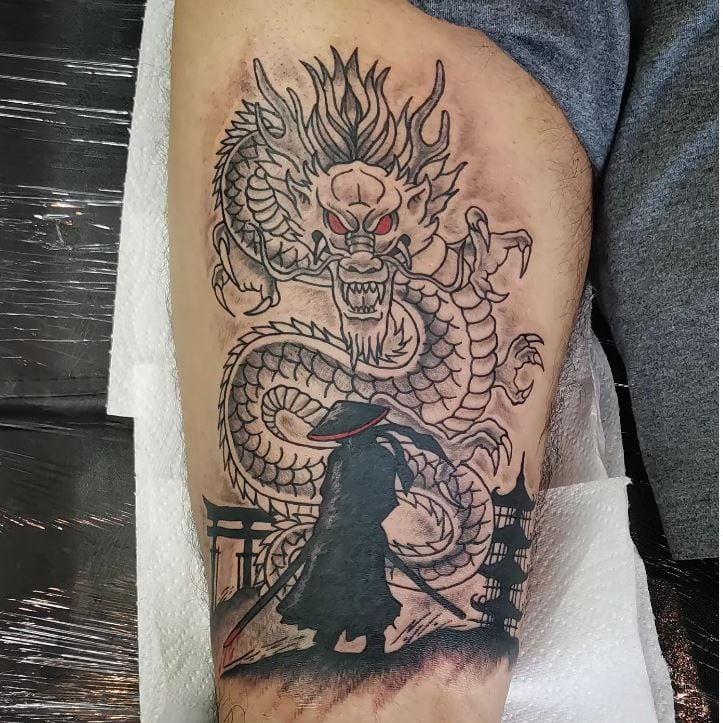 dragon sleeve tattoo