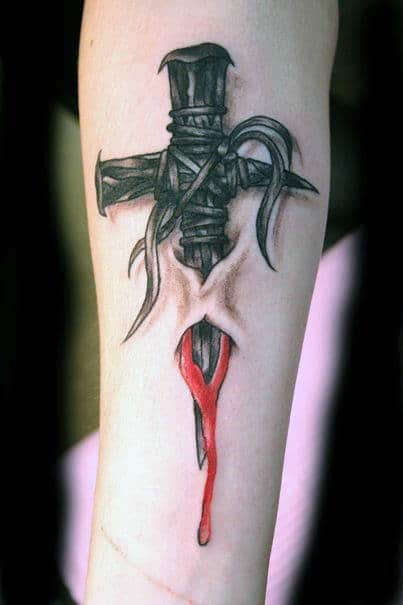 Forearm Cross Tattoo