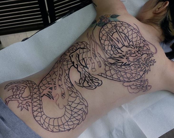 dragon sleeve tattoo