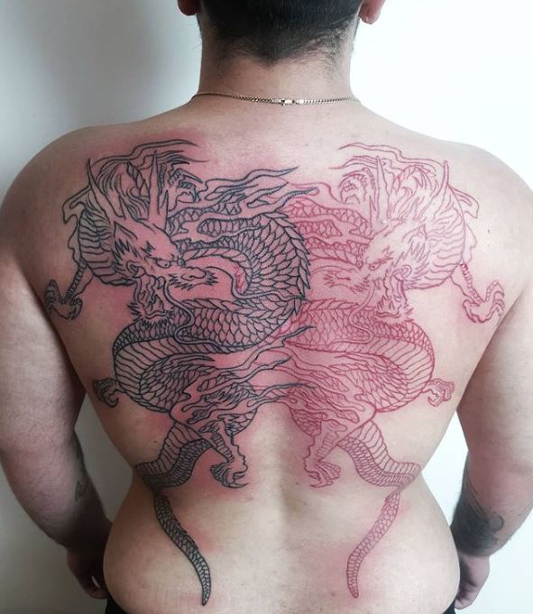 dragon sleeve tattoo