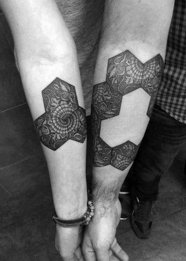 geometric negative space tattoos