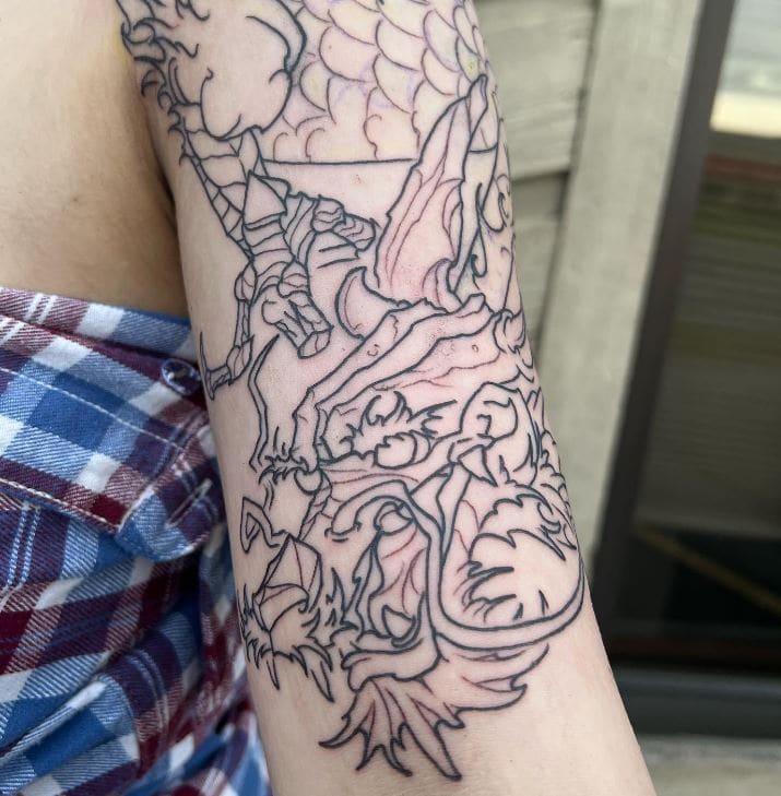 dragon sleeve tattoo