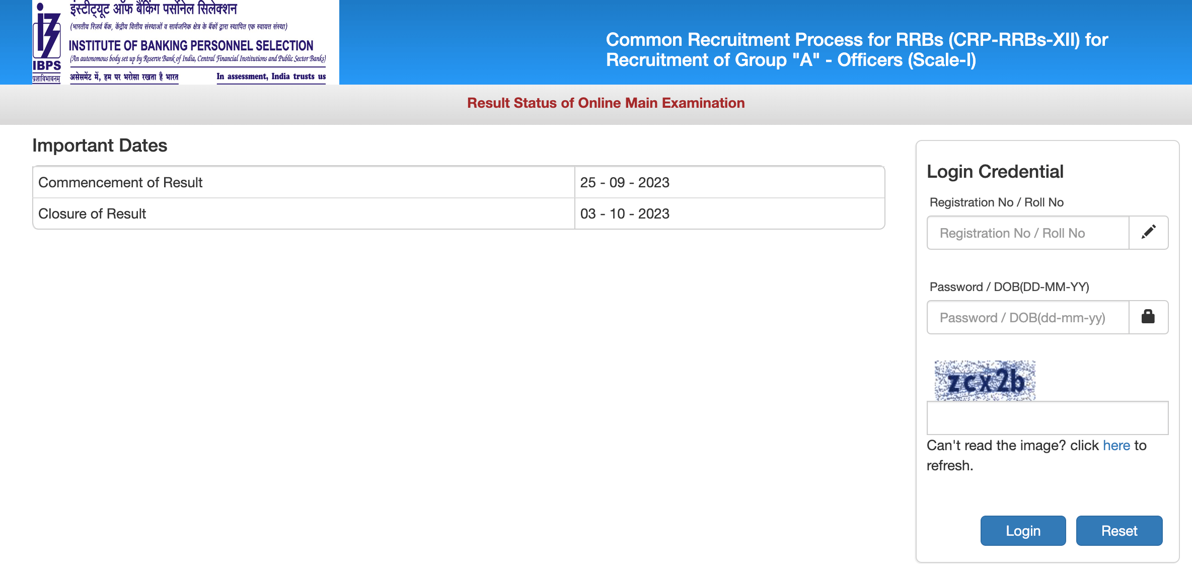 IBPS RRB PO mains score card 2023