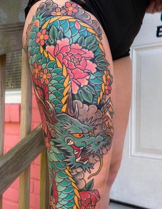 dragon sleeve tattoo