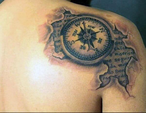 Male Compass Tattoo