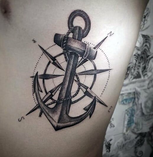 Compass Rib Tattoo