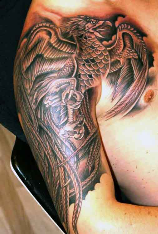 Men's Phoenix Arm Half Sleeve