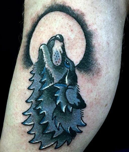 Native American Wolf Tattoo