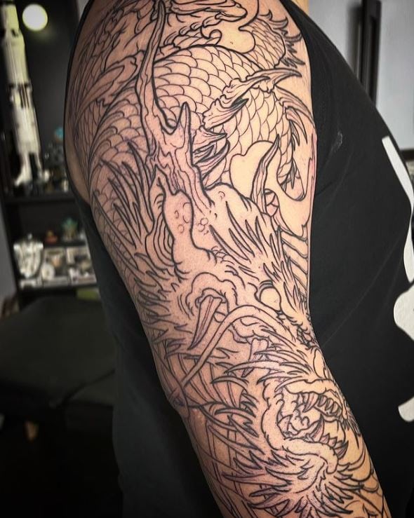 dragon sleeve tattoo