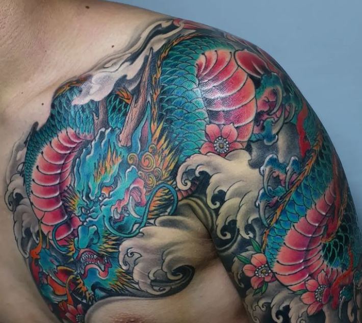 dragon sleeve tattoo