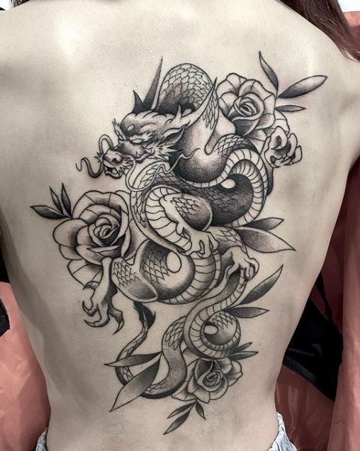 dragon sleeve tattoo