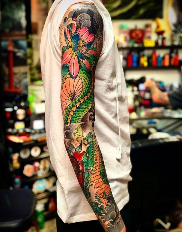 dragon sleeve tattoo