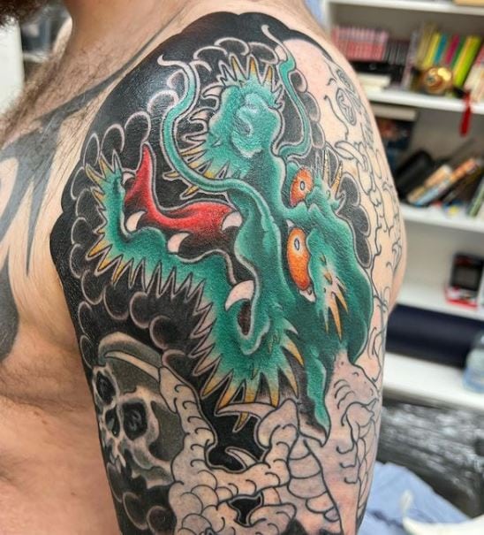 dragon sleeve tattoo