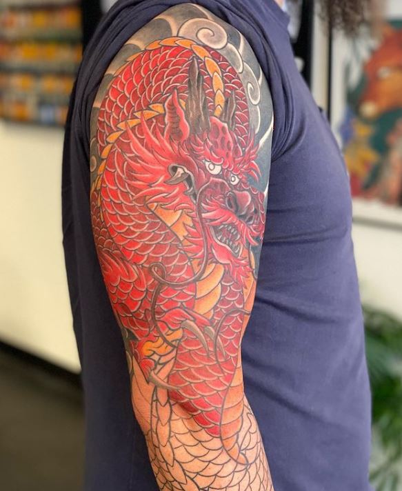 dragon sleeve tattoo