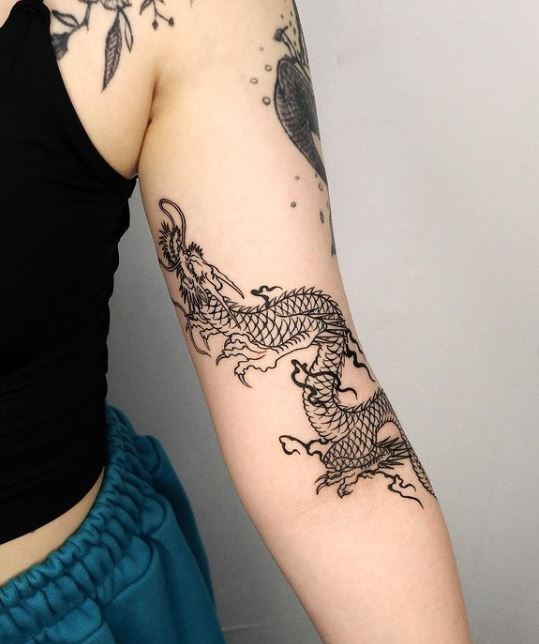 dragon sleeve tattoo