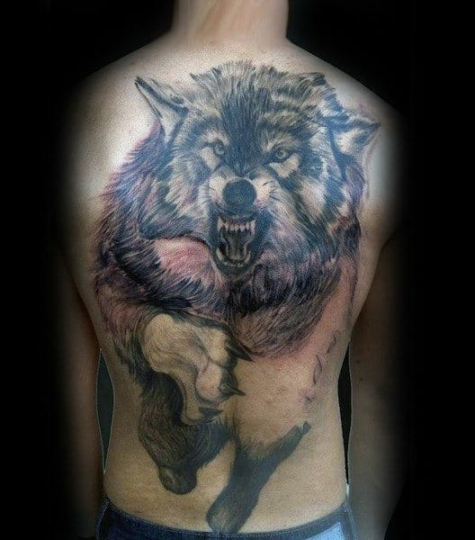 Running Wolf Tattoo