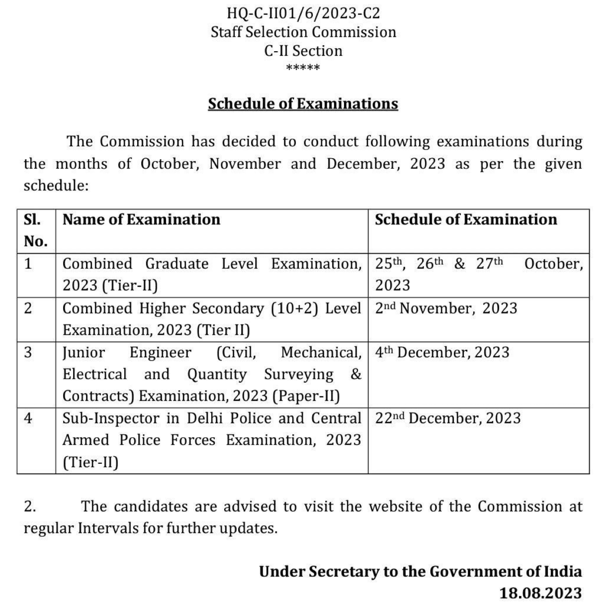 SSC Calendar 2023-24 Out, Revised Exam Dates for All SSC Exams