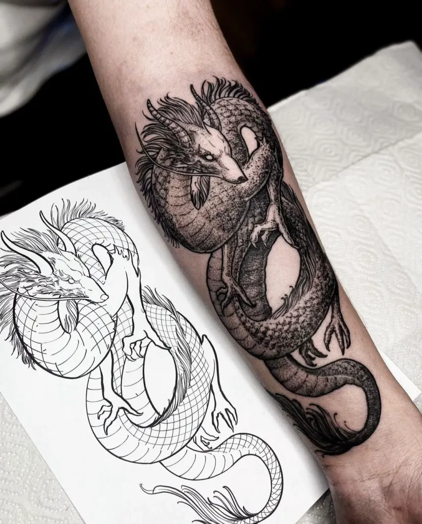 Medieval Dragon Tattoo