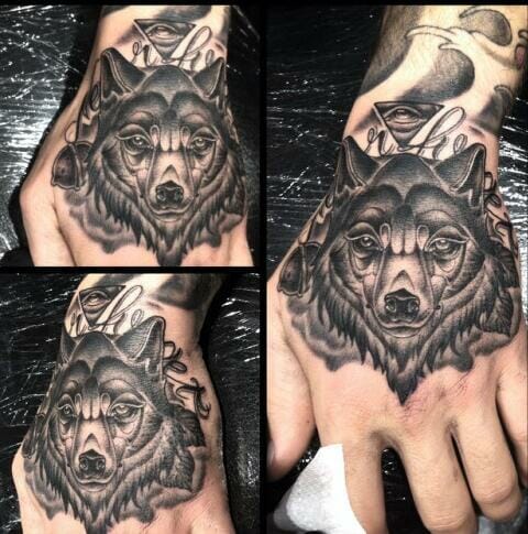 Wolf Hand Tattoo