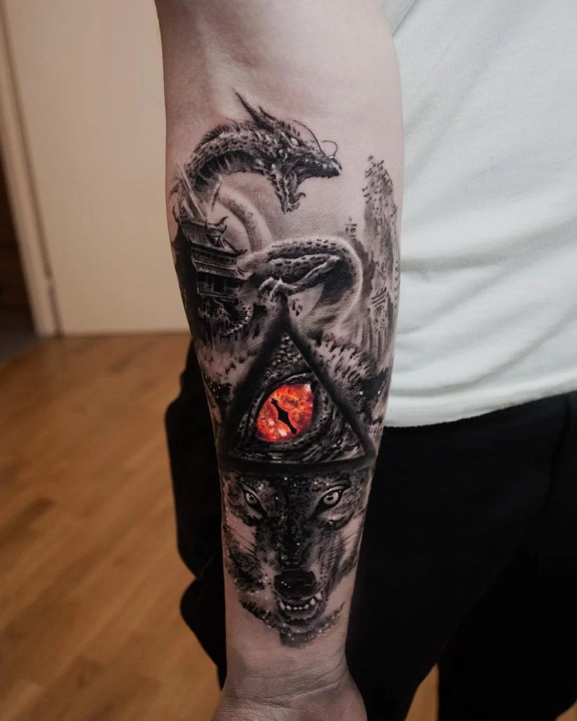 Medieval Dragon Tattoo