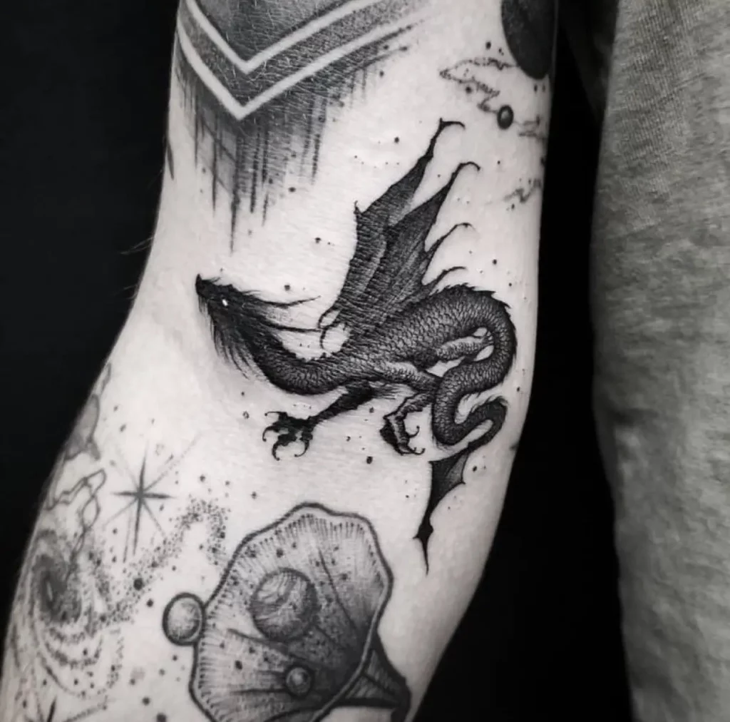 Medieval Dragon Tattoo