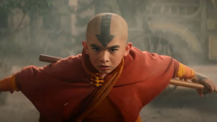 Gordon Cormier as Avatar Aang in Avatar: The Last Airbender.