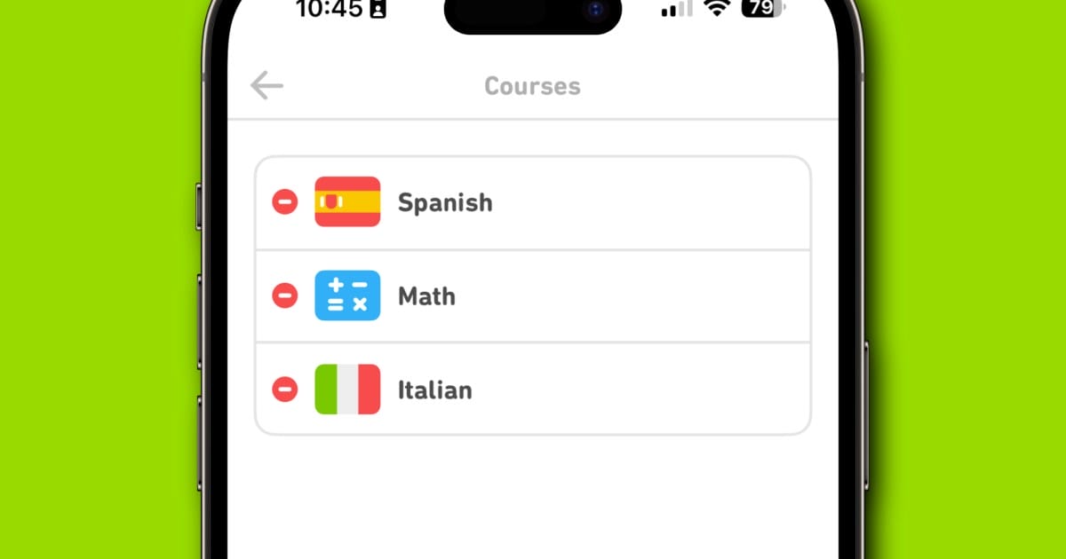 duolingo remove courses render