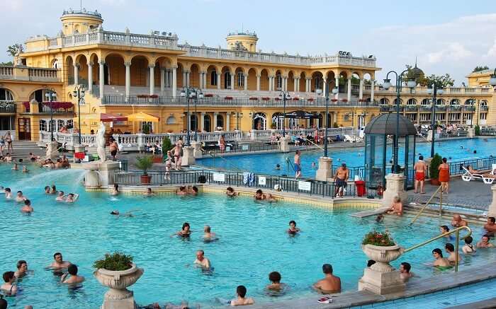 people enjoying hot bath in a spa pool 