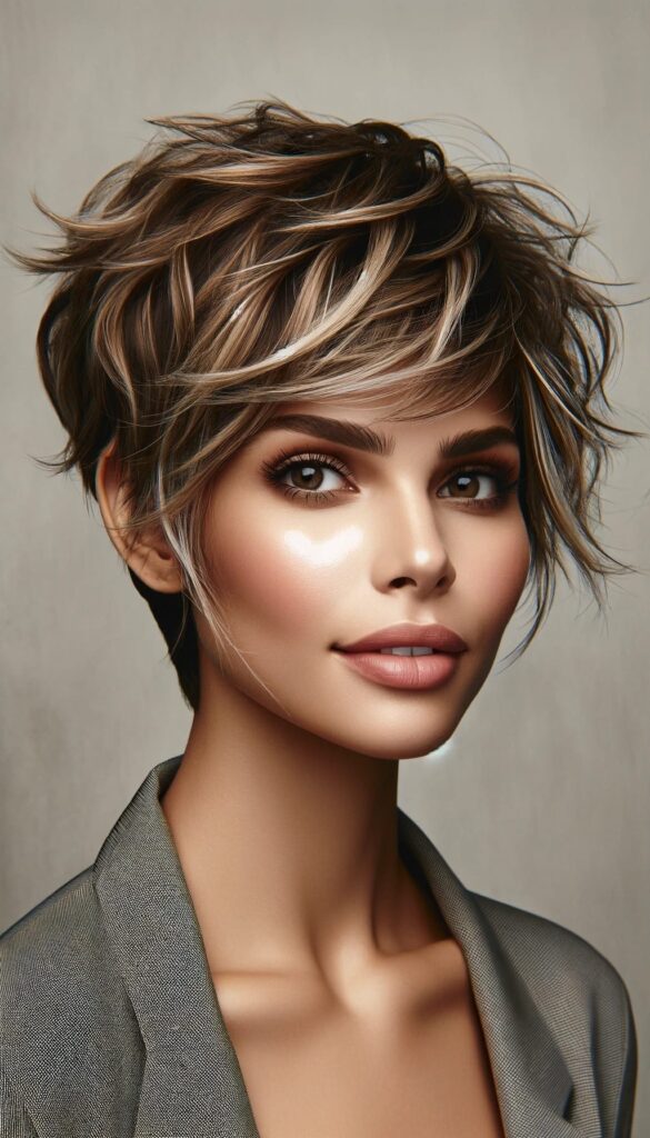 wispy layered short pixie haircut