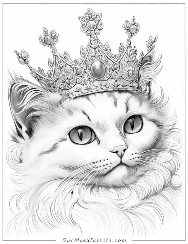 Cat Queen coloring page