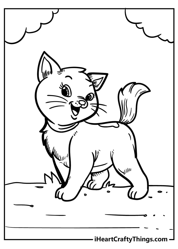 cute cat coloring Original Sheet