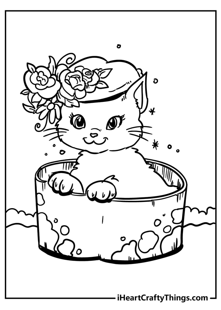 Cat coloring pages for adults