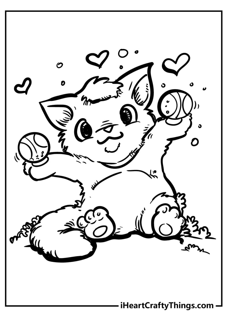 funny cat coloring sheet 